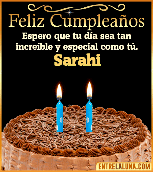 Gif de pastel de Feliz Cumpleaños Sarahi
