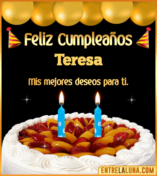 Gif de pastel de Cumpleaños Teresa