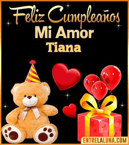 Gif Feliz Cumpleaños mi Amor Tiana