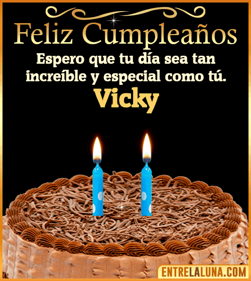 Gif de pastel de Feliz Cumpleaños Vicky