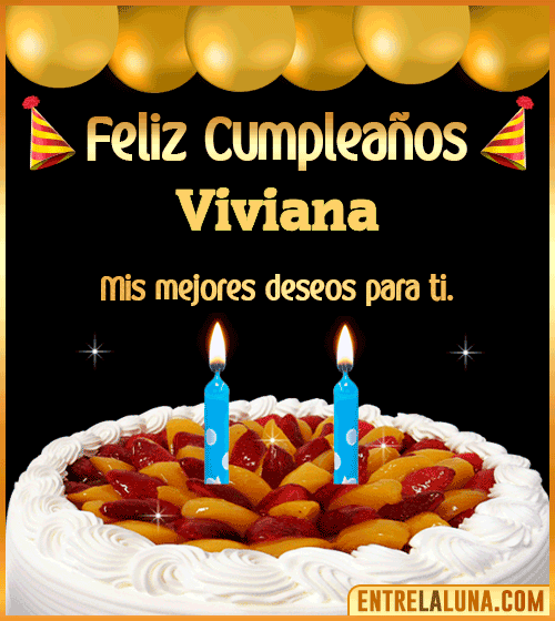 Gif de pastel de Cumpleaños Viviana
