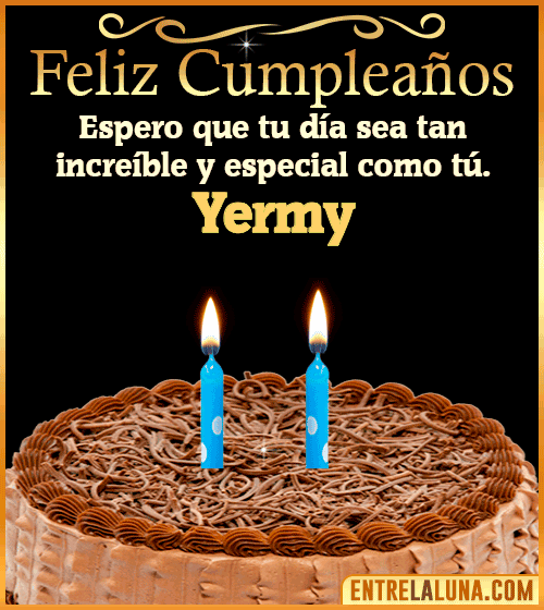 Gif de pastel de Feliz Cumpleaños Yermy