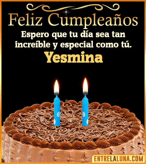 Gif de pastel de Feliz Cumpleaños Yesmina