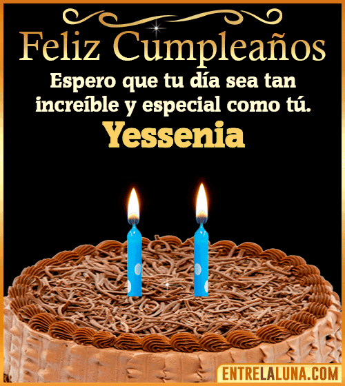 Gif de pastel de Feliz Cumpleaños Yessenia