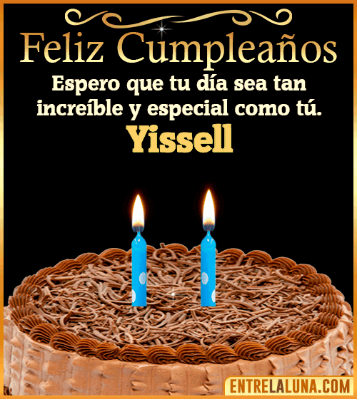 Gif de pastel de Feliz Cumpleaños Yissell