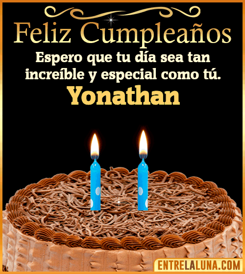 Gif de pastel de Feliz Cumpleaños Yonathan