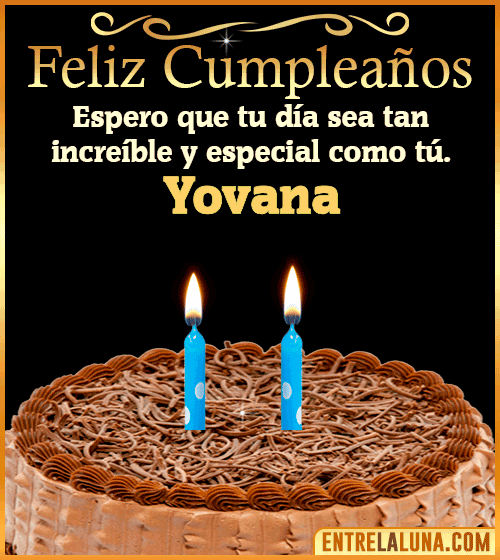 Gif de pastel de Feliz Cumpleaños Yovana