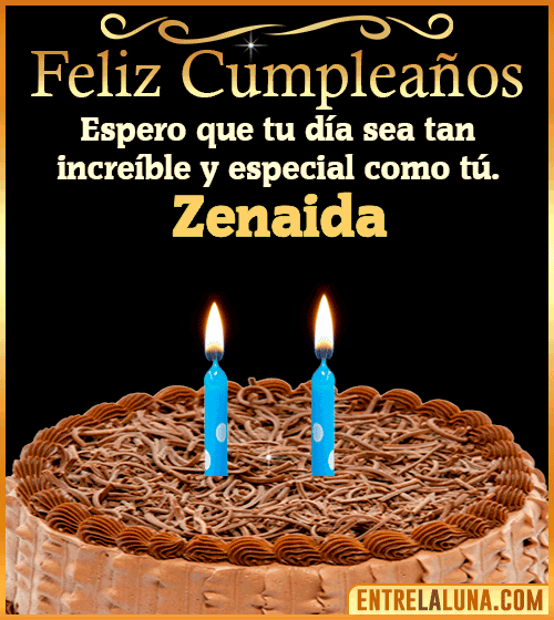 Gif de pastel de Feliz Cumpleaños Zenaida