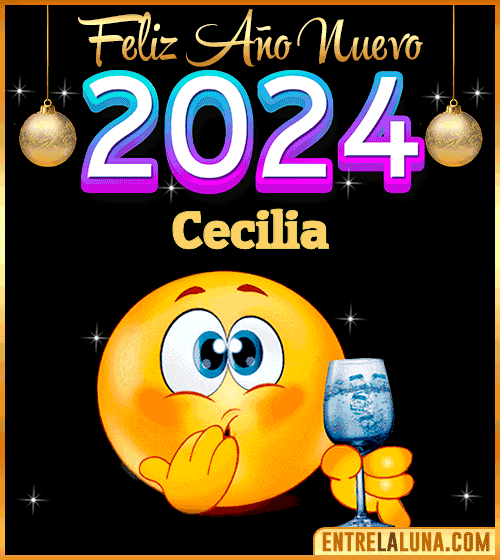Feliz Año Nuevo 2024 gif Cecilia