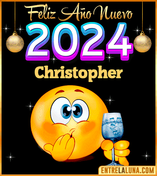 Feliz Año Nuevo 2024 gif Christopher