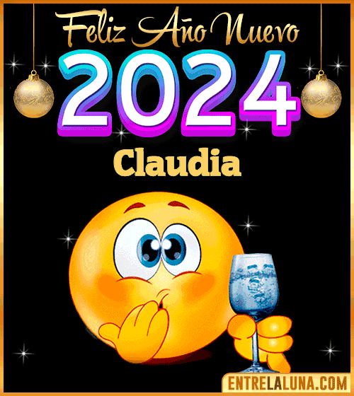 Feliz Año Nuevo 2024 gif Claudia