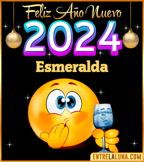 Feliz Año Nuevo 2024 gif Esmeralda
