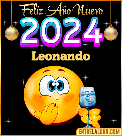 Feliz Año Nuevo 2024 gif Leonando