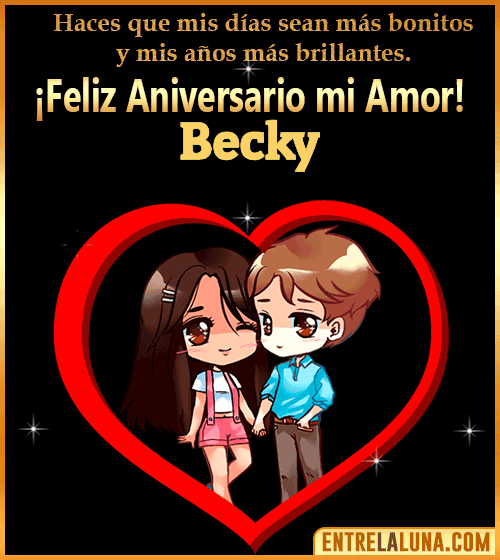 Feliz Aniversario mi Amor gif Becky