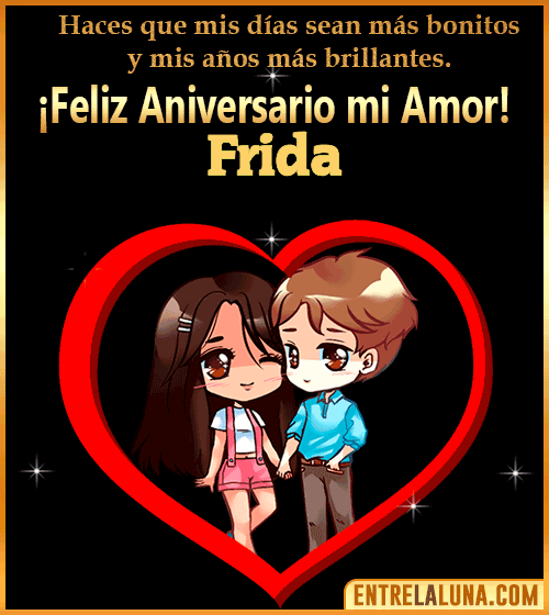 Feliz Aniversario mi Amor gif Frida