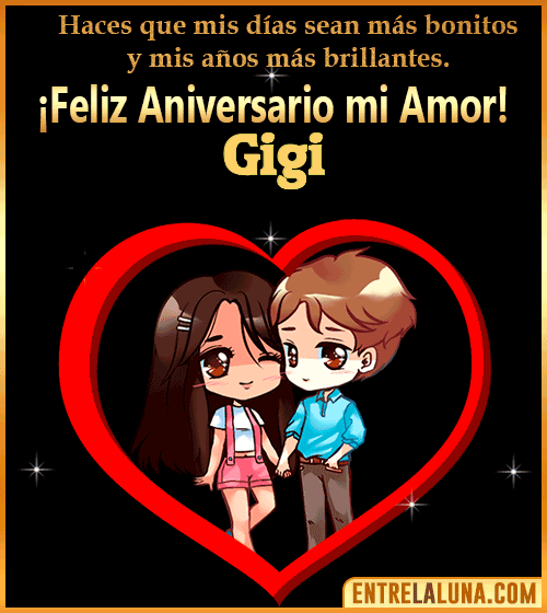 Feliz Aniversario mi Amor gif Gigi