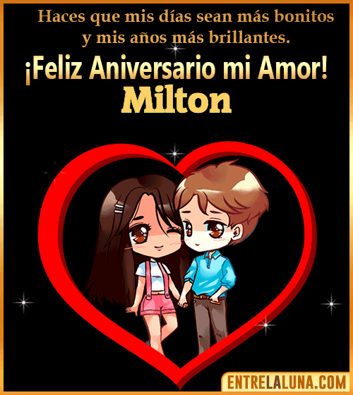 Feliz Aniversario mi Amor gif Milton