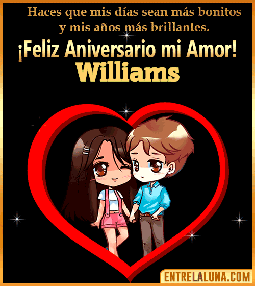 Feliz Aniversario mi Amor gif Williams