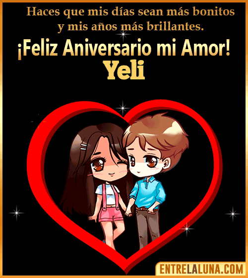 Feliz Aniversario mi Amor gif Yeli