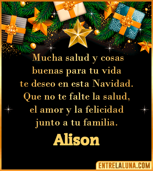 Te deseo Feliz Navidad Alison