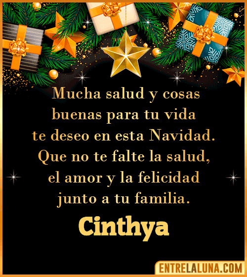 Te deseo Feliz Navidad Cinthya