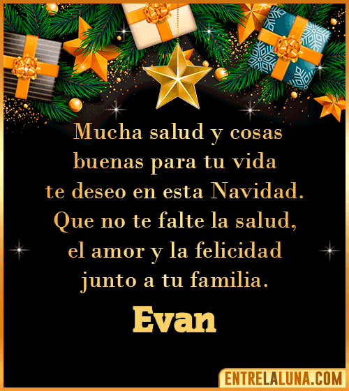 Te deseo Feliz Navidad Evan