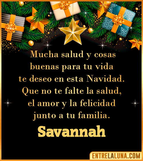 Te deseo Feliz Navidad Savannah
